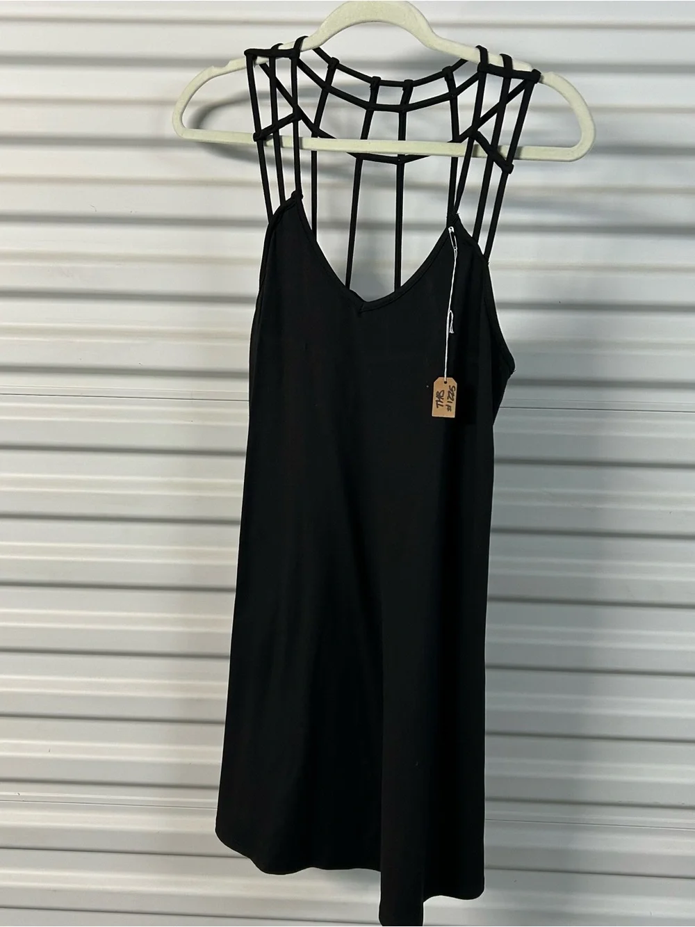 Alya Black Cage-Back Mini Dress